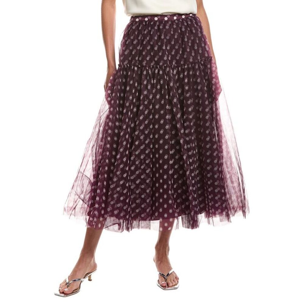 Cinq À Sept Womens  Camille Polka Dot Selly Skirt, Purple